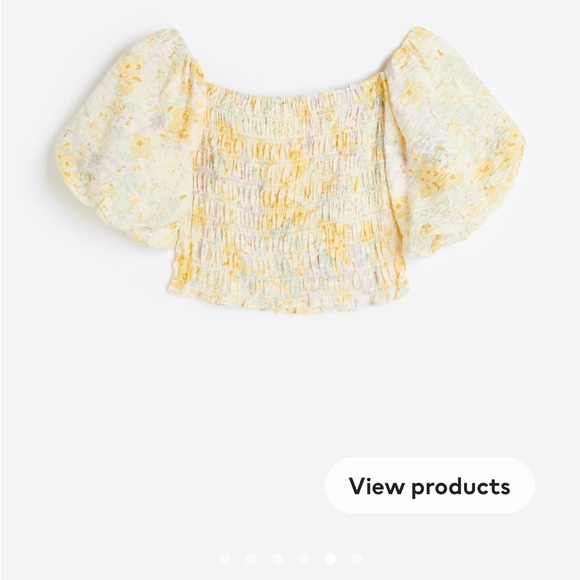 H&M Smocked Off-the-shoulder Top - Picture 2 of 6